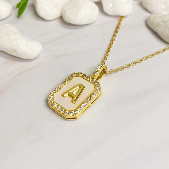 Ellison and Young Initial Deco Open Locket Pendant Necklace