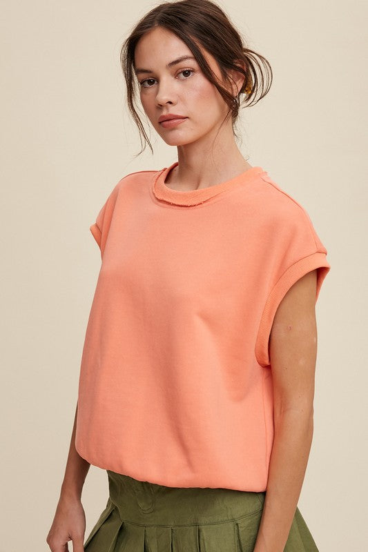 Listicle Short Sleeve Boxy Crew Neck Sweat Top