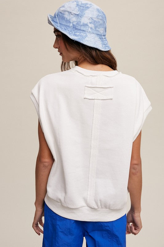 Listicle Short Sleeve Boxy Crew Neck Sweat Top