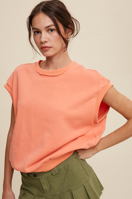 Listicle Short Sleeve Boxy Crew Neck Sweat Top