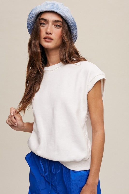 Listicle Short Sleeve Boxy Crew Neck Sweat Top