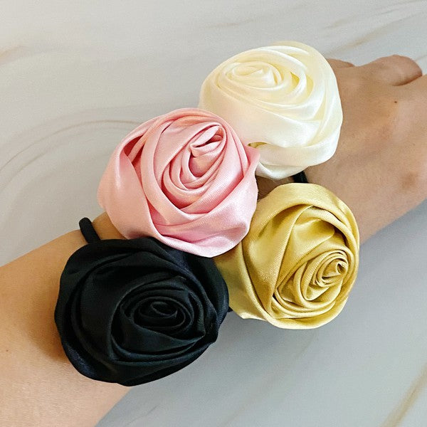 Ellison and Young Hand Picked Satin Rose Hair Tie Set of 4
