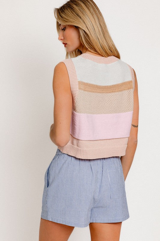 LE LIS Round Neck Sweater Vest