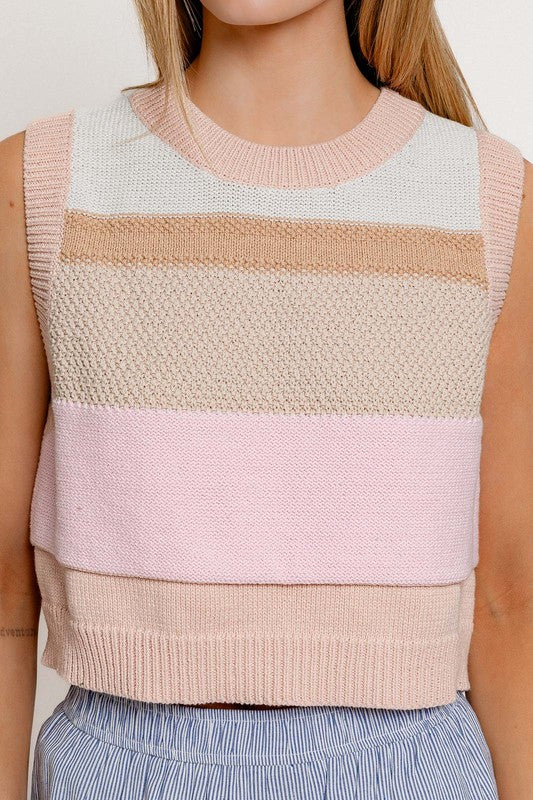 LE LIS Round Neck Sweater Vest