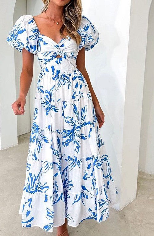 Miss Sparkling Puff sleeve maxi dress