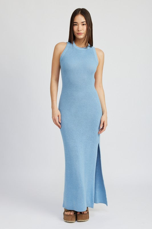 Emory Park HALTER NECK MAXI DRESS WITH OPEN BACK TheMogan Emory Park HALTER NECK MAXI DRESS WITH OPEN BACK TheMogan