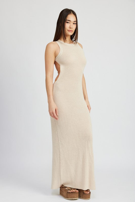 Emory Park HALTER NECK MAXI DRESS WITH OPEN BACK