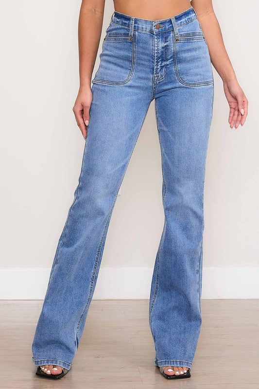 Vibrant M.i.U Square Pocket Bootcut Jeans