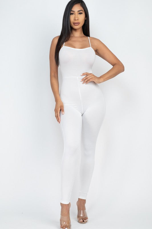 Capella Criss-Cross Open Back Bodycon Jumpsuit