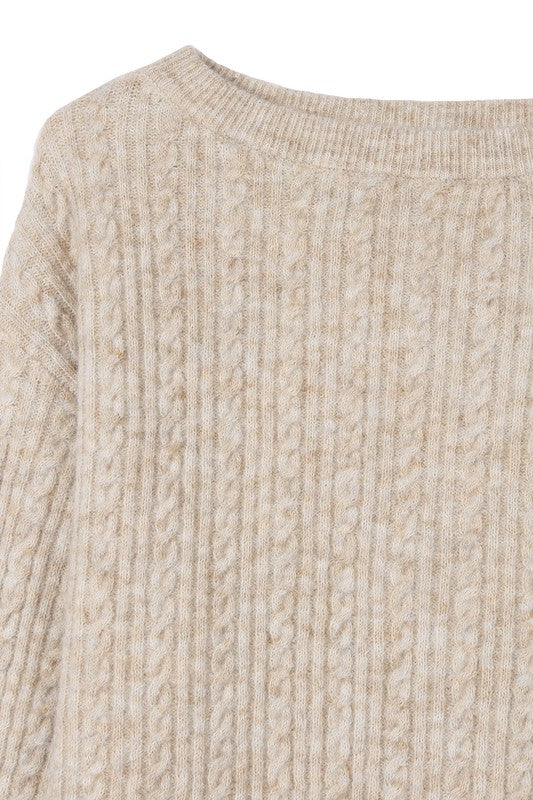 Load image into Gallery viewer, Lilou Oversize cable sweater
