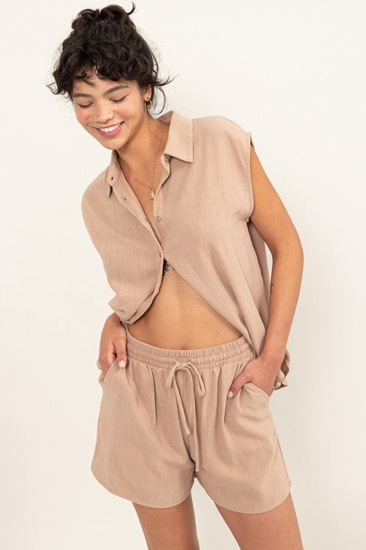 HYFVE Linen Shirt and Shorts Set