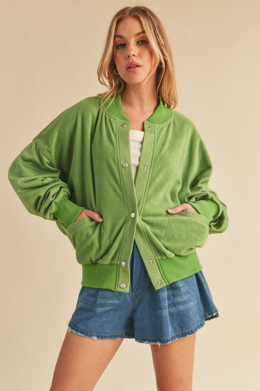 Aemi + Co Bee Soft Brushed Bomber Jacket