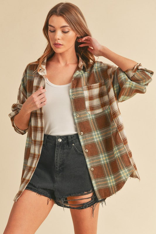 Aemi + Co Noelle Overszed Flannel Shirt