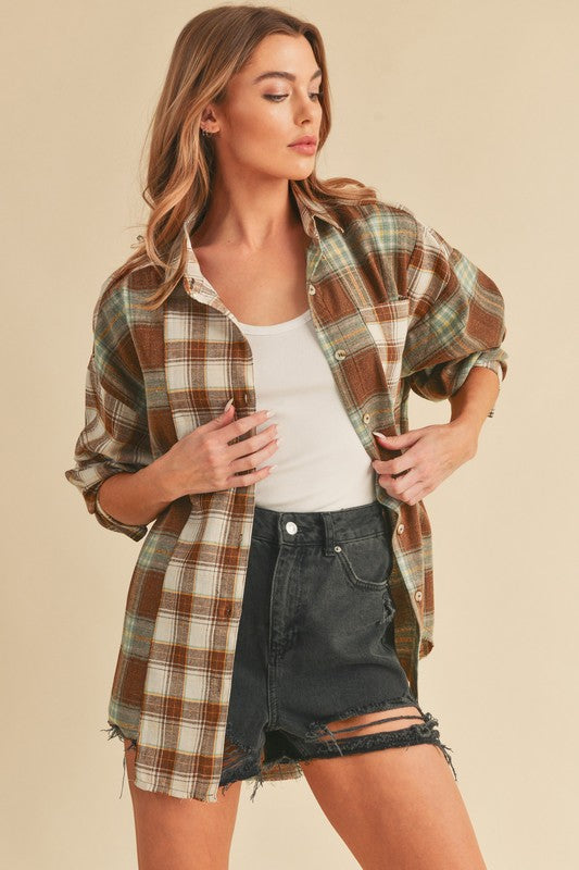 Aemi + Co Noelle Overszed Flannel Shirt