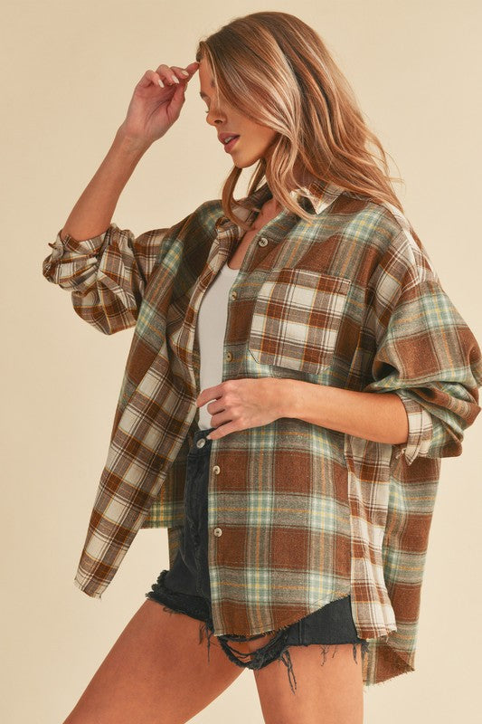 Aemi + Co Noelle Overszed Flannel Shirt