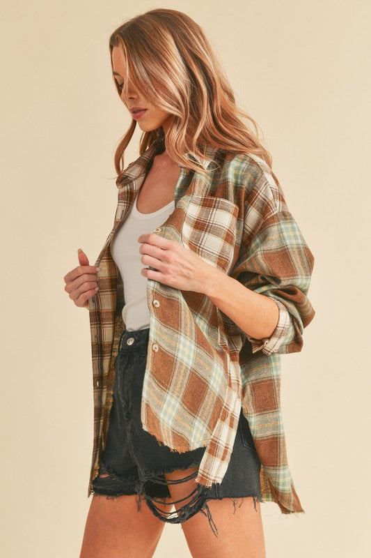 Aemi + Co Noelle Overszed Flannel Shirt