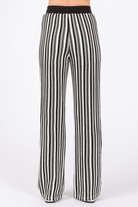 GeeGee See-Through Stripe Knit Pants