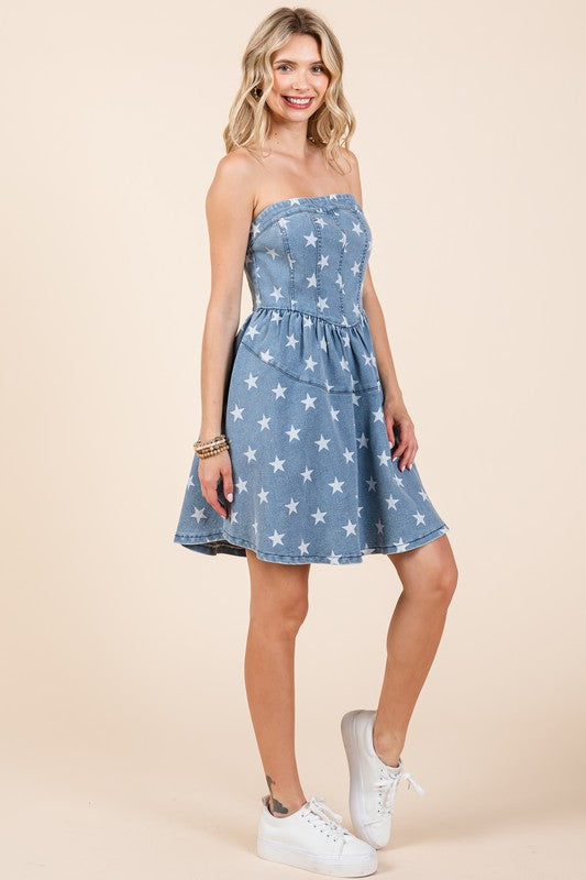 GeeGee Star Denim Mini Dress