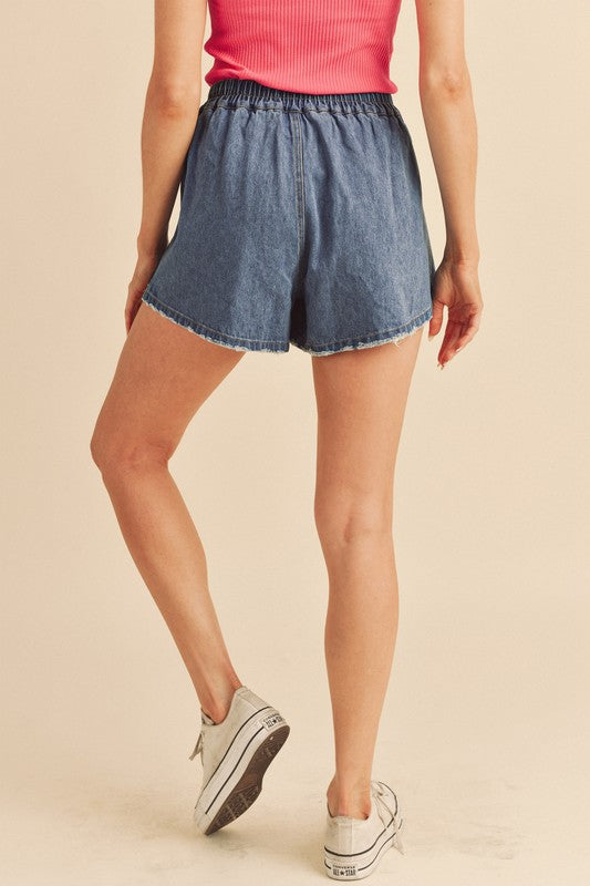 Aemi + Co Niccola Relaxed Fit Denim Shorts