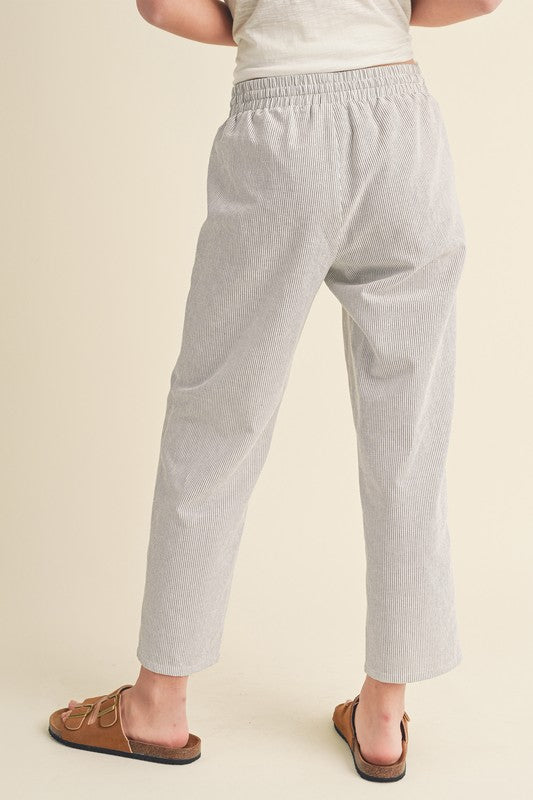 Aemi + Co Karina Striped Drawstring Linen Pants