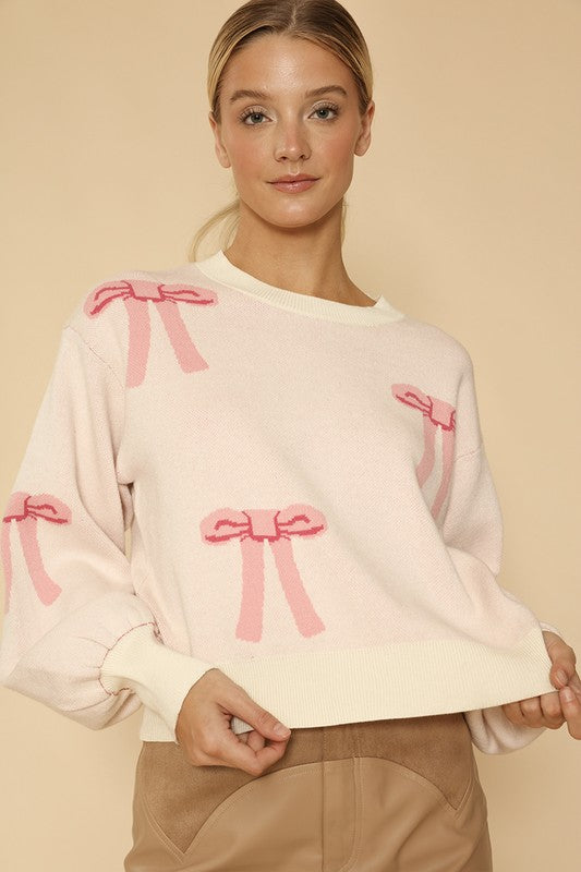 Miss Sparkling Bow knit sweater