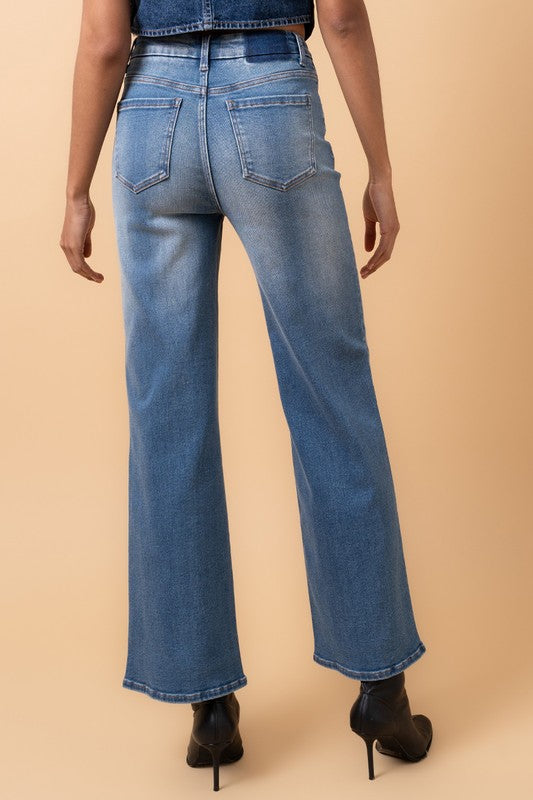 Denim Lab USA HIGH RISE RELAXED WIDE LEG JEANS