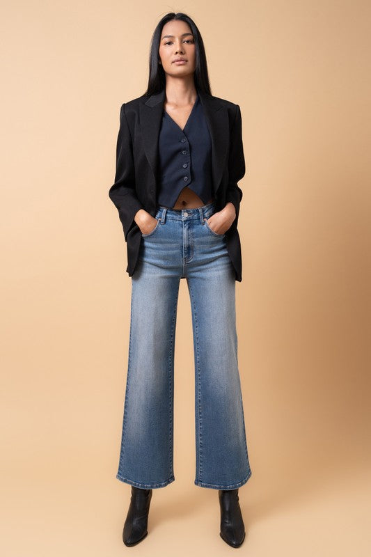 Denim Lab USA HIGH RISE RELAXED WIDE LEG JEANS