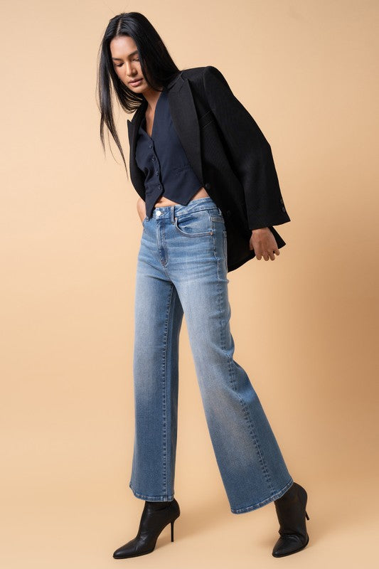 Denim Lab USA HIGH RISE RELAXED WIDE LEG JEANS