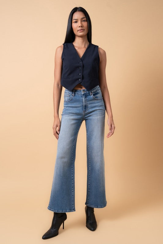 Denim Lab USA HIGH RISE RELAXED WIDE LEG JEANS