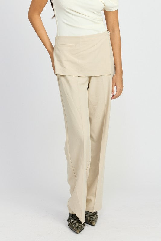 Emory Park LOW RISE TROUSER WITH WRAPPED SKIRT