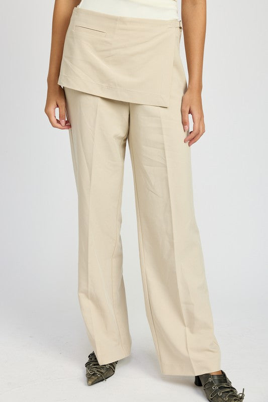 Emory Park LOW RISE TROUSER WITH WRAPPED SKIRT