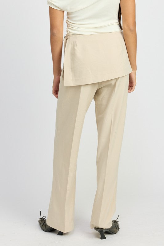 Emory Park LOW RISE TROUSER WITH WRAPPED SKIRT