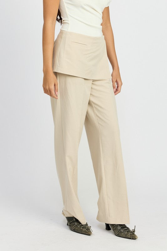 Emory Park LOW RISE TROUSER WITH WRAPPED SKIRT