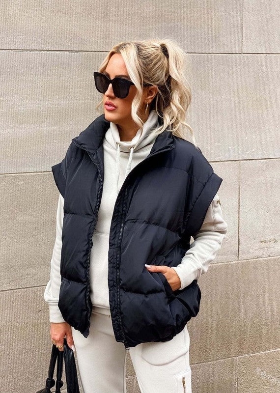 Miss Sparkling Oversized Puffer vest