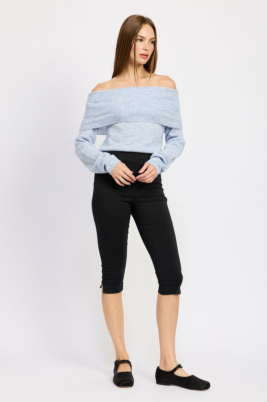 Emory Park OFF SHOULDER FOLD OVER TOP