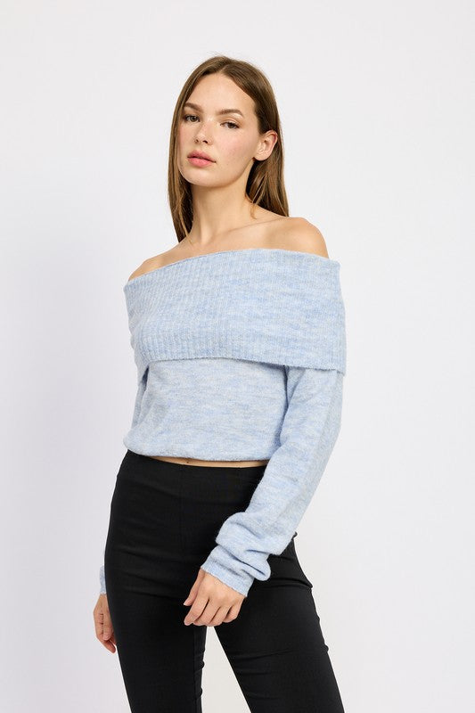 Emory Park OFF SHOULDER FOLD OVER TOP