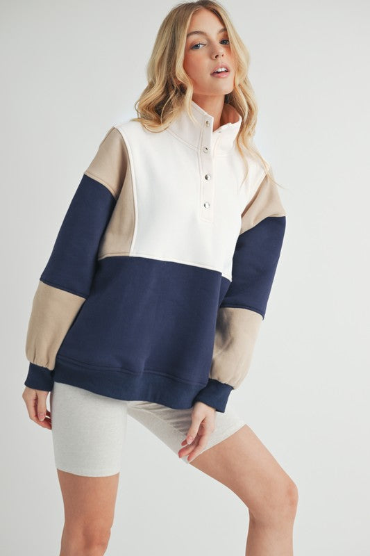 Aemi + Co Glo Colorblock Pullover Sweatshirts