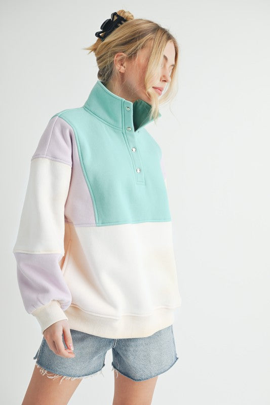 Aemi + Co Glo Colorblock Pullover Sweatshirts