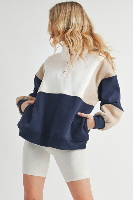 Aemi + Co Glo Colorblock Pullover Sweatshirts