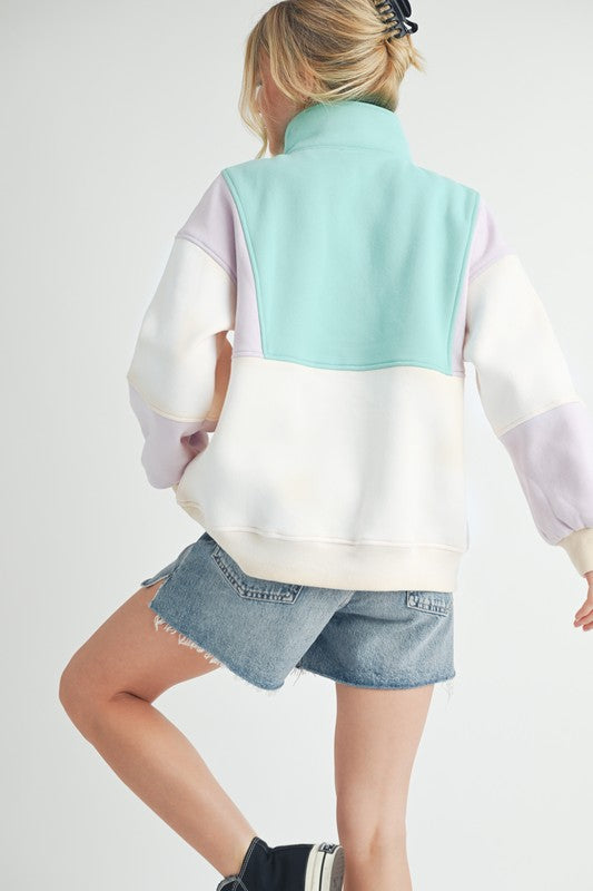 Aemi + Co Glo Colorblock Pullover Sweatshirts