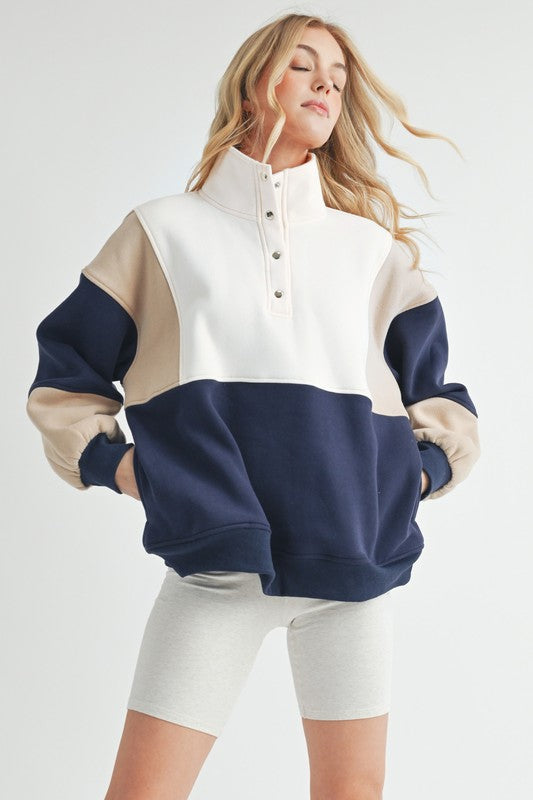 Aemi + Co Glo Colorblock Pullover Sweatshirts