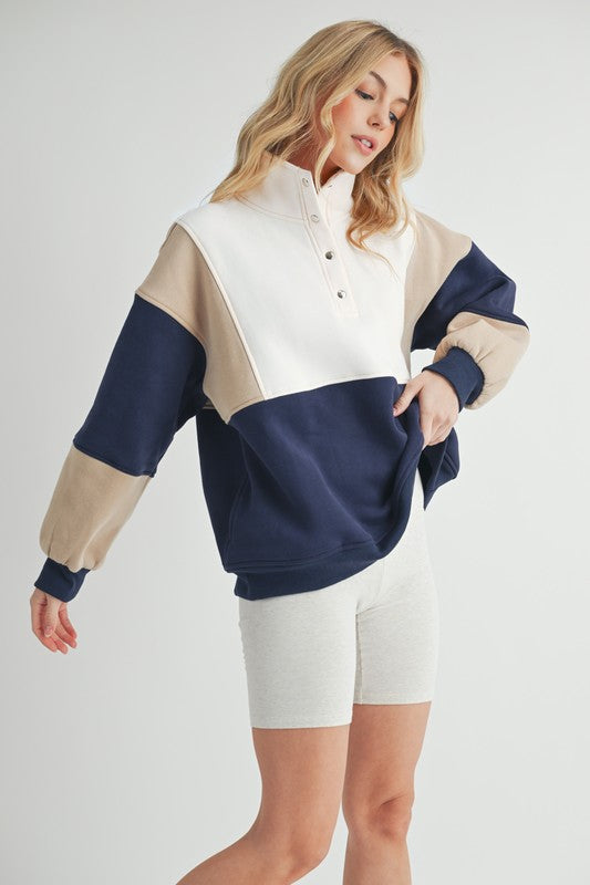 Aemi + Co Glo Colorblock Pullover Sweatshirts