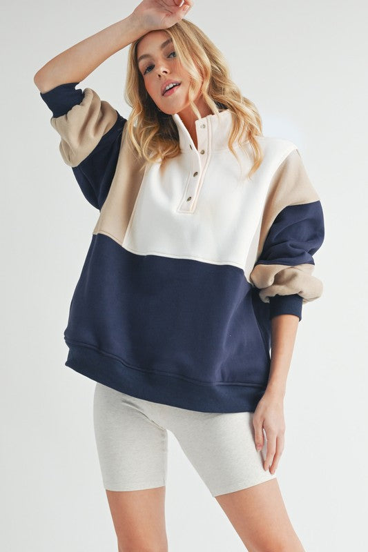 Aemi + Co Glo Colorblock Pullover Sweatshirts