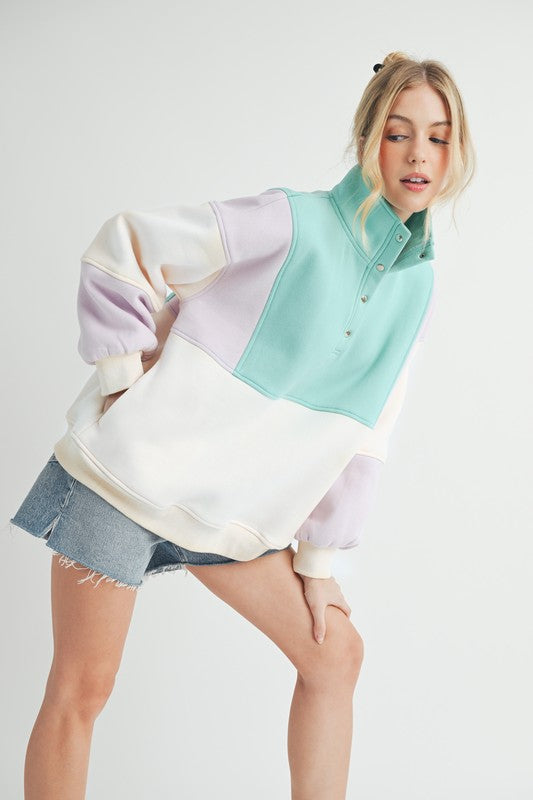 Aemi + Co Glo Colorblock Pullover Sweatshirts