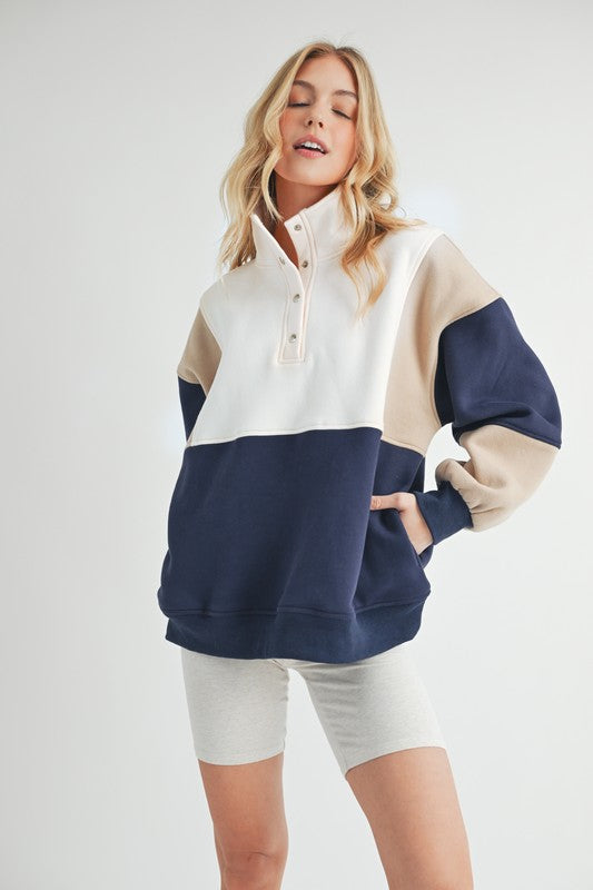 Aemi + Co Glo Colorblock Pullover Sweatshirts