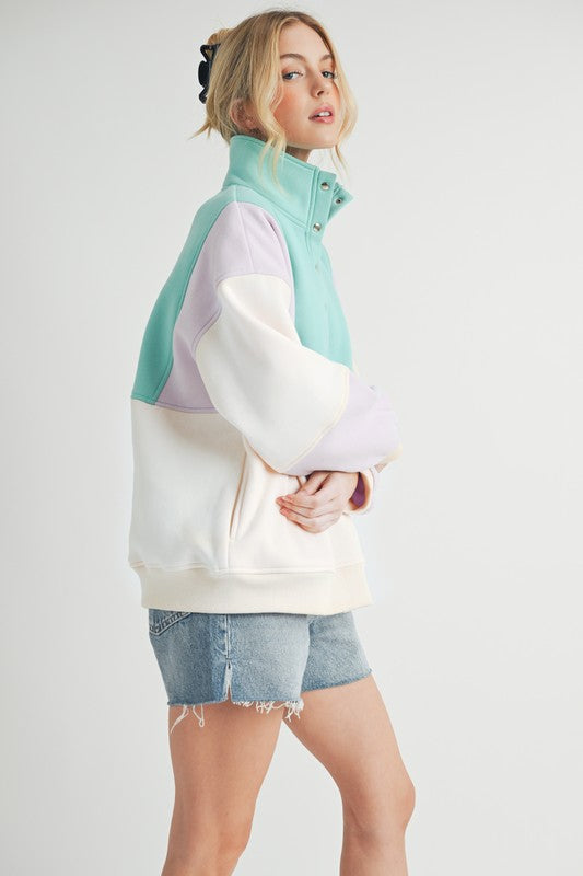 Aemi + Co Glo Colorblock Pullover Sweatshirts