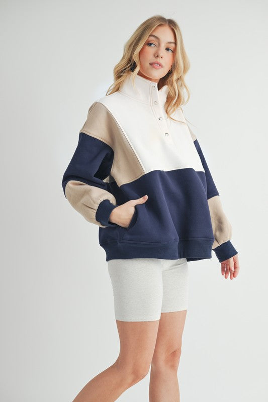 Aemi + Co Glo Colorblock Pullover Sweatshirts