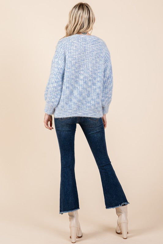 GeeGee Bow Embroidered Heavyweight Knit Sweater