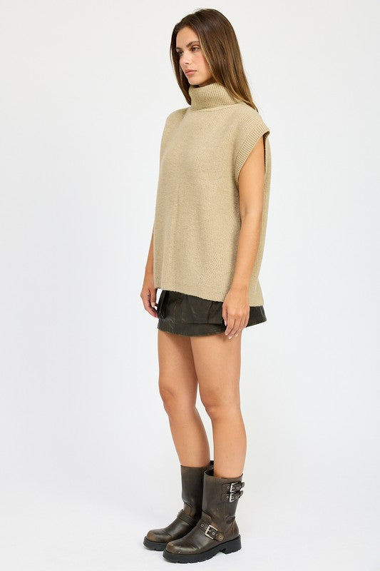 Emory Park SPLIT BACK TURTLE NECK SWEATER TOP