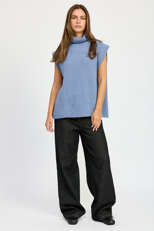 Emory Park SPLIT BACK TURTLE NECK SWEATER TOP